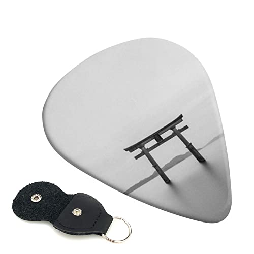 ギターピック 6枚セット 0.46mm 0.71mm 0.96mm エレキギター ベース用ピック ウクレレ ギター ABS素材 エレクトリック アコースティック 弦楽器 初心者 トライアングル ピック( 神社 )