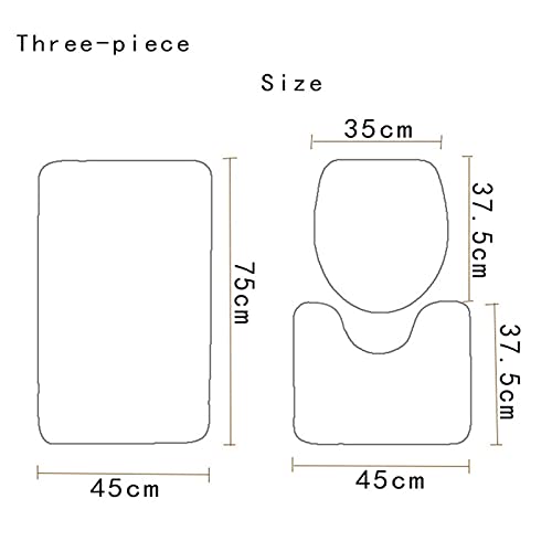 TinaDeer Delfin Muster Badteppich-Set 3-teilig Badvorleger Toilettensitz Dreiteiliges waschbar, 3-teiliges… – Bild 4
