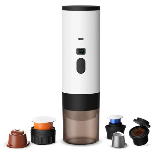 Spalivivre Cafetera Portátil Cápsulas, Cafetera Espresso Eléctrica Portátil 3 en 1 con USB-C, Calefacción Automática, Cafetera de Viaje para Camping Compatible con Cápsulas y Café Molido Spalivivre Cafetera Portátil Cápsulas, Cafetera Espresso Eléctrica Portátil 3 en 1 con USB-C, Calefacción Automática, Cafetera de Viaje para Camping Compatible con Cápsulas y Café Molido
