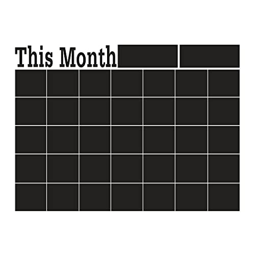 PulaboLarge Wandtafel, Kreidetafel, Monatsplan, Kalender, Vinyl, Wandaufkleber für Büro, Familie, S-58 x 43 cm, langlebiger Service Cover