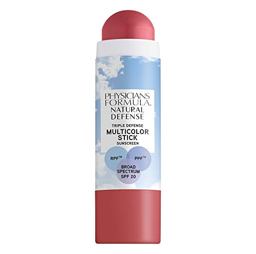 Physicians-Formula-Natural-Defense-Triple-Defense-Multicolor-Stick-with-SPF-20-Natural-Rose-026-Ounce Physicians Formula Natural Defense Blush Stick Makeup, SPF 20 Natural Rose, For Cheeks, Eyes And Lips | Dermatologist Tested, Clinicially Tested