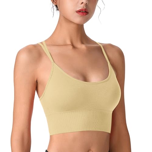 HANERDUN Sujetador Deportivo para Mujer Cómodos Tirantes Finos con Almohadillas Extraíbles para Yoga, Gimnasio Correr