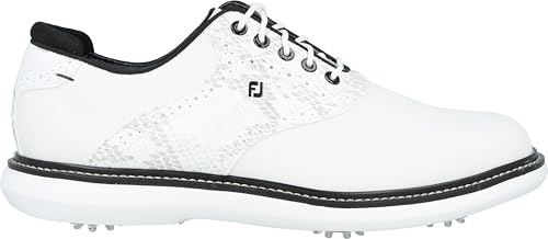 Footjoy 04FJM1221 WHWH 11H M Men'S Saddle Traditions Limited Edition Golf Shoes White/White Medium 11.5 cover