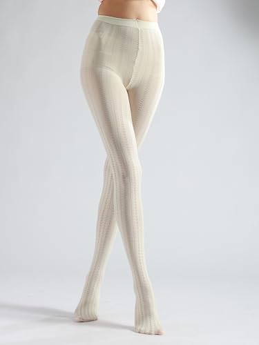 Image of Sahabowi Women Tights, Sheer High Waist Pantyhose, Vintage Control Top Stockings, Siwa7