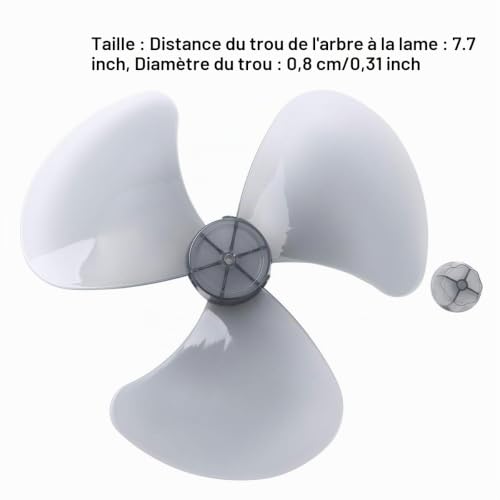 YOOJIA Ventilateur Pale pour Ventilateur sur Pied en Plastique 3 Lames 16 Pouces 400mm avec/sans écrou de Ventilateur Accessoires de Remplacement Gris Avec écrou 16 pouces – vue 7