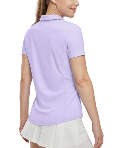 Image of BGOWATU Women's Short Sleeve Golf Tennis Polo Shirts V Neck Collared Workout Tops UV Protection Dry Fit