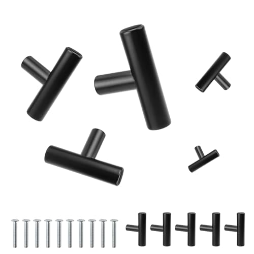 LWLWA 10 Pièces Poignee de Meuble, Acier Inoxydable Boutons de Portes pour Placards, Conception Vis Trou Profond Poignee de Meuble Cuisine, Style Simple, pour...