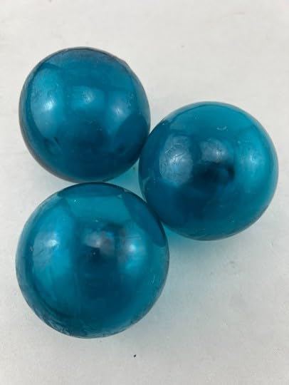 3 Pieces Turquoise Decorative Reproduction Blown Glass Float Fishing Buoy Ball 3
