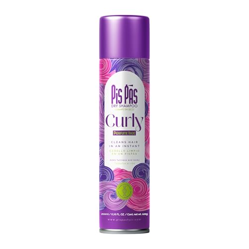 PisPás Dry Shampoo Curly - Champú en Seco para Rizos, Define y Refresca Sin Residuos, Ideal para Cabello Rizado y Texturizado