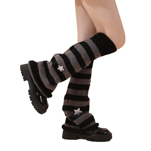 Leg Warmers for Women Girls Star Pattern Knitted Leg Warmers Y2k Socks Kawaii 80s Party Accessories Clothes