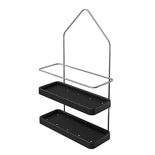 Porta Shampoo Duplo, Encaixe Fácil c/Base Plástica Preta, Stolf