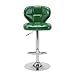 CYLQ Barhocker, Höhenverstellbare PU-Leder-Barhocker, 360 ° Drehbare Küchenhocker-Rückenlehnen-Fußstütze, Drehbare Barstuhl, 4 Farben, 63-83 cm (Color : Green)