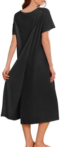 Deyeek Hospital Gowns for Women Labor Delivery Shoulder Surgery Dress Adaptive Clothing Night Robes for Elderly Plus Size