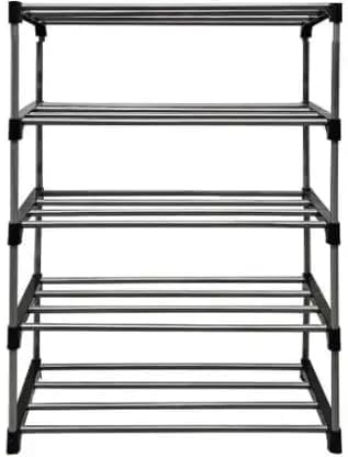 5 Tier Plastic Shoe Rack Organizer | Space Saving Shoe Stand for Home | Sturdy Footwear Storage Shelf for Bedroom, Entryway, Wardrobe & Living Room-image-44