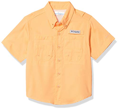 Columbia Boys PFG Tamiami Short Sleeve Shirt, Bright Nectar, Medium
