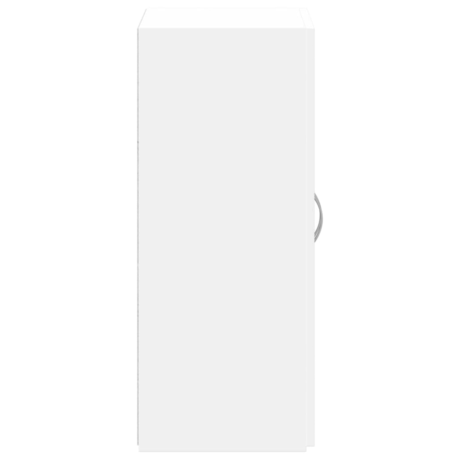 Aktenschrank 60x32x77,5 cm Weiß aus Holzwerkstoff mit praktischem Doppeltür-Design für Büroorganisation