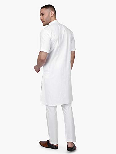 Image of Rajubhai Hargovindas Men's Premium Cotton Half Sleeve Solid Kurta