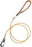 Mighty Paw Dog Leash - Anti Biting Dog Leash - Chew Proof Metal Cable - Ideal for Large Dogs and Teething Puppies - Braided Cord with Padded Handle - Six Foot Dog Leash - Dog Leash Cord - (Orange)