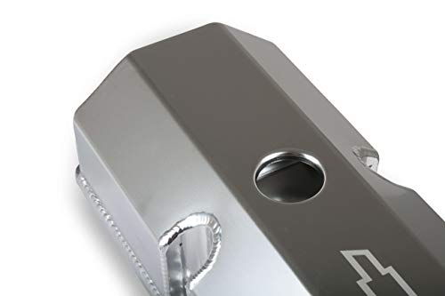 Holley 241-287 Gm Licensed Valve Cover - Track Series - Sbc - Fabricated Aluminum - Perimeter Bolt - Silver #TOP2