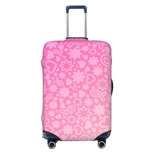 Breast Cancer Pink Ribbons Awareness Luggage Cover Washable Elasticated Luggage Covers for Suitcase TSA Approved Stylish Scratch Resistant Luggage Case Protector