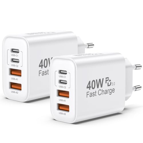 BSTOEM Cargador Carga Rapida USB C 40W 2Pack Multiple Cabeza Tipo C Móvil
