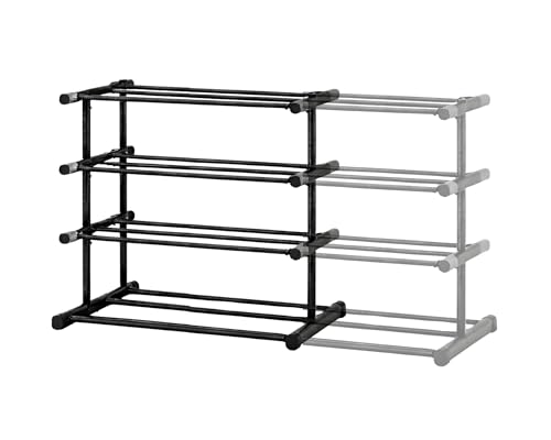 ABB4US | Zapatero Extensible de 4 Niveles | Hasta 20 Pares | Estructura Metálica y Conectores reforzados | Organizador de Zapatos | Ajustable para Armario, Entrada o Dormitorio (55–94 x 24 x 55,5 cm)
