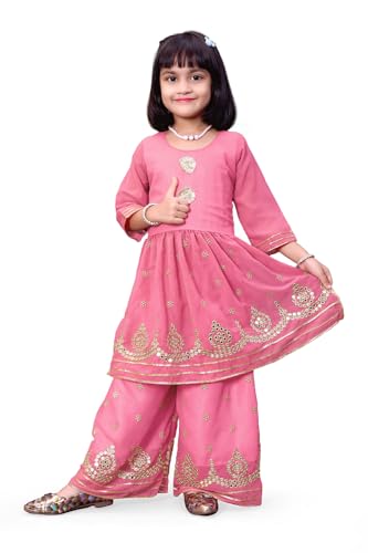 Georgette Kurta & Plazo Set with Embroidery Mirror Work for Girls - Perfect for Special Occasions