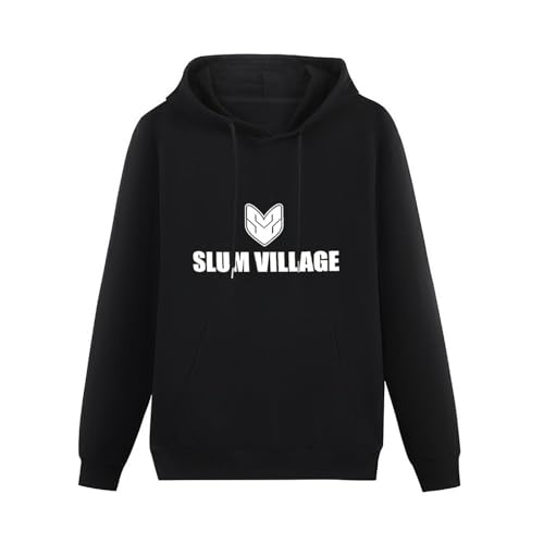 Photo de KESIHANXIANGUO Slum Village Vintage Hip-Hop Dilla Madlib Unisex Hooded Printed Pullover Hoodies Mens Black Sweatshirts XL
