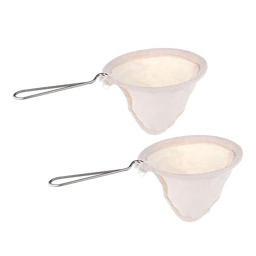 DECHOUS 2pcs Reusable Cloth Strainer Stainless Steel Handle Coffee Filter for Home Brewing and Coffee Shops Fine Mesh for Clarity and Flavor Extraction