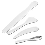 JIYIN 4 PCS Mini Metal Makeup Spatula, 4 Styles Multi-functional Stainless Steel Cosmetic Spatula Reusable Skin Care Cosmetic Spatulas Facial Applicator Tool for Face Mask Cream Lotions Moisturizers
