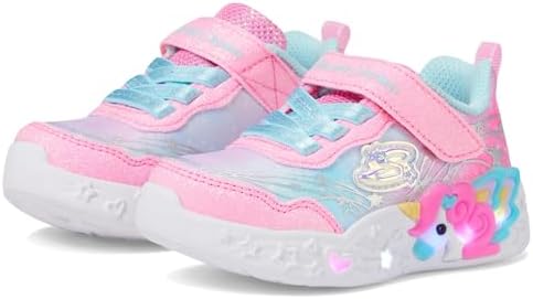 Skechers Kids Girls Unicorn Dreams Sneaker, Pink/Turquoise, 10 Toddler | Image 3