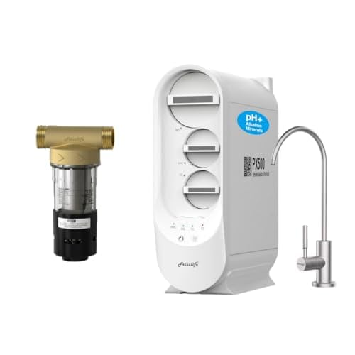 Frizzlife PX500-A Tankless RO System & Whole House Pre-Filter | 500 GPD Remineralizing Filter + 40/100 Micron Spin Down Sediment Filter | Fridge.com