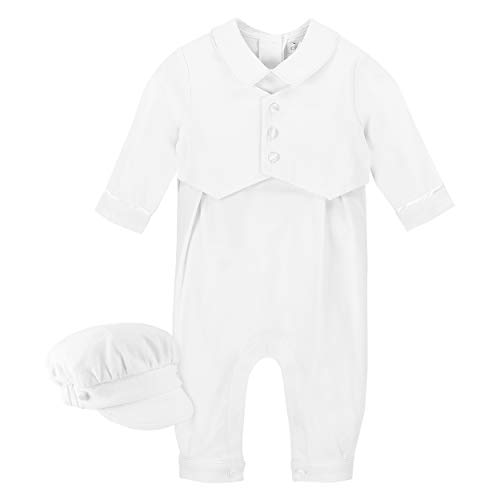 Elegant Baby Boy Christening Outfit with Vest and Hat - Boy Baptism Outfit, Perfect Baptism Gifts for Boys