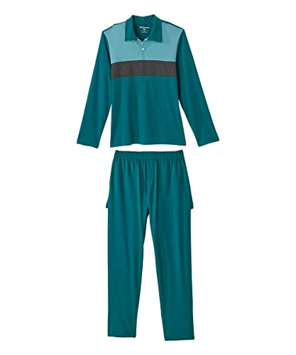 Silvert's Adaptive Clothing & Footwear Men’s Open Back Long Sleeve Polo & Open Back Pant Set