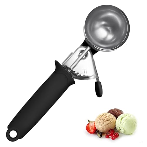 Stainless Steel Ice Cream Scoop with Trigger Mechanism for Effortless Serving