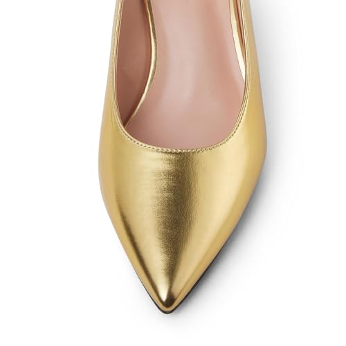 Image of GENSHUO Women's Slingback Closed Toe Block Chunky Low Heel Pumps - 2.36 Inches Office Wedding Party Dress Shoes