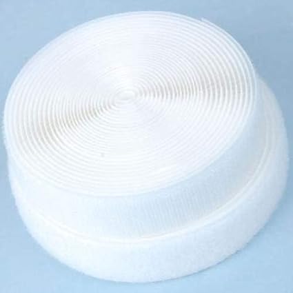 IP Velcro Tape Hook and Loop for All Purpose use - Non Adhesive - 25meter Width- 0.75 inch- (25 Meter, White and Black) (Black)