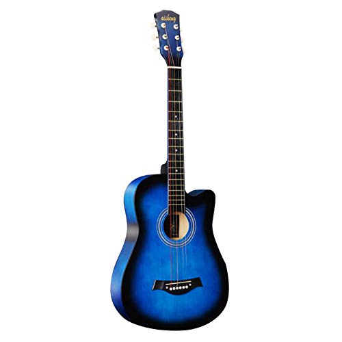 XiaoXIN Guitare Folk Folk Cutaway à 6 Cordes pour Adultes de 38 » pour les Étudiants Débutants (Bleu) - Les Beatles, Paul McCartney, John Lennon, RIngo Starr, George Harrison XiaoXIN Guitare Folk Folk Cutaway à 6 Cordes pour Adultes de 38 '' pour les Étudiants Débutants (Bleu)