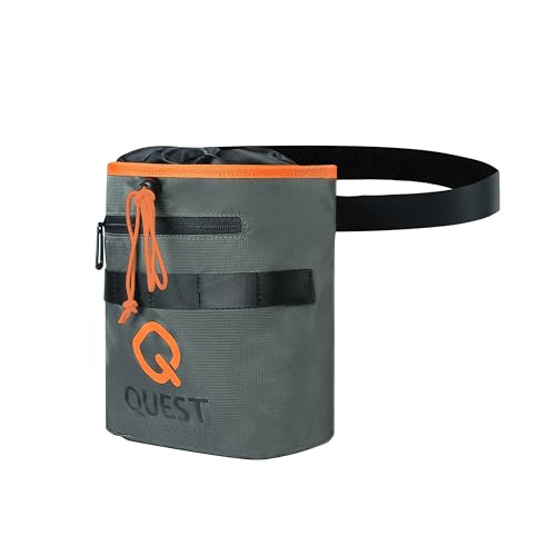 Quest Grey Finds Pouch for Metal Detecting Durable Adjustable Waist Bag with Deep Zippered Compartment and Tool Attachment