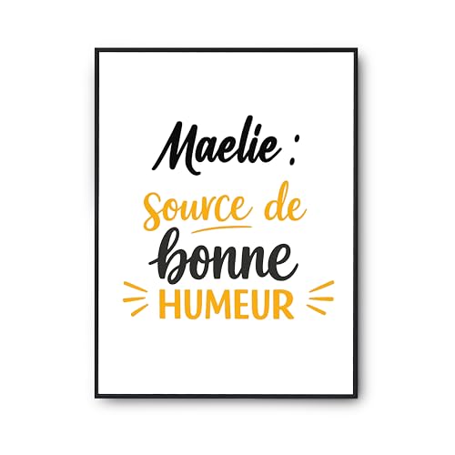 Poster Maelie source de bonne humeur affiche citation originale