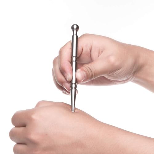 Image of Acupuncture Pen, Facial Reflexology Tools Stainless Steel, Trigger Point Massager Tool, Deep Tissue Massage Tool 1 pcs (Accupresour pen 3)