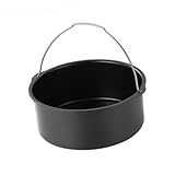 TEHAUX Cesta para Pastel para Freidora de Aire Accesorio de Repostería Antiadherente Molde Compacto y Portátil para Hornear Bizcochos Casa y Restaurantes
