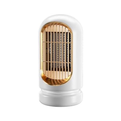 WAFOHSR Riscaldatore Elettrico 1200W Calefactor Portatil Riscaldamento Portatile Moda PTC A Due velocità Stufa A Energia Ventola Radiatore Scalda Macchina Facile da Usare(White)