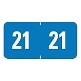 Smead® ETS 21 Color-Coded Yearly End-Tab File Folder Labels, 2021, 1/2