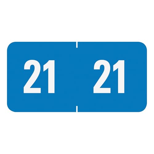 Smead® ETS 21 Color-Coded Yearly End-Tab File Folder Labels, 2021, 1/2