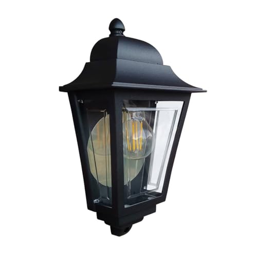Elstead Deco Lane Lanterna da Parete per Esterno 1 Luce Mezza Nera IP44