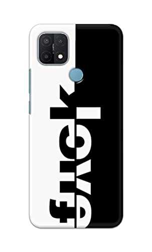 Image of PRINTFIDAA One Words Fukc Love Creative Art Innovative Wonderfull Printed Designer Hard Case for Oppo A15 / A15s Back Cover -(e) RPM1003