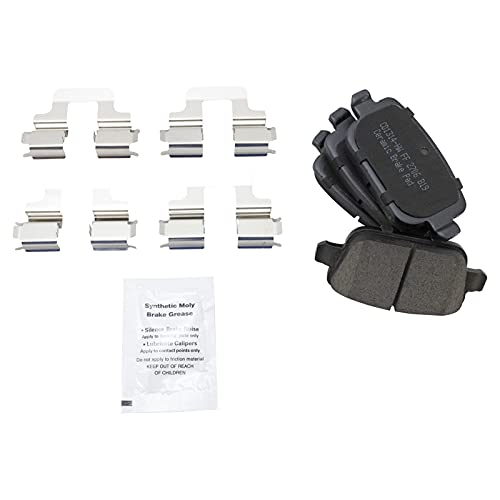 Image of TRQ Rear Brake Pad & Rotor Kit, with Chemical Kit Parking Brake Shoe Set Ceramic Premium G-Coated Compatible with 2008-2012 Land Rover LR2