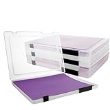 LOPYXBR 6 Stück Tragbare Archivbox A4, 30,5 x 22,5 x 2 cm Transparente Dokumentenbox aus Kunststoff, Stapelbare Multifunktionale Bürobedarf Aufbewahrungsbox für Dokumenten, Briefen, Sammelalben