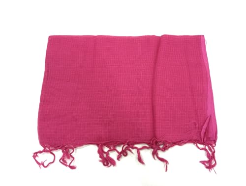 Image of Women Kota Doria Cotton Plain Full Length Dupatta - Soft, Light Weight and Transparent